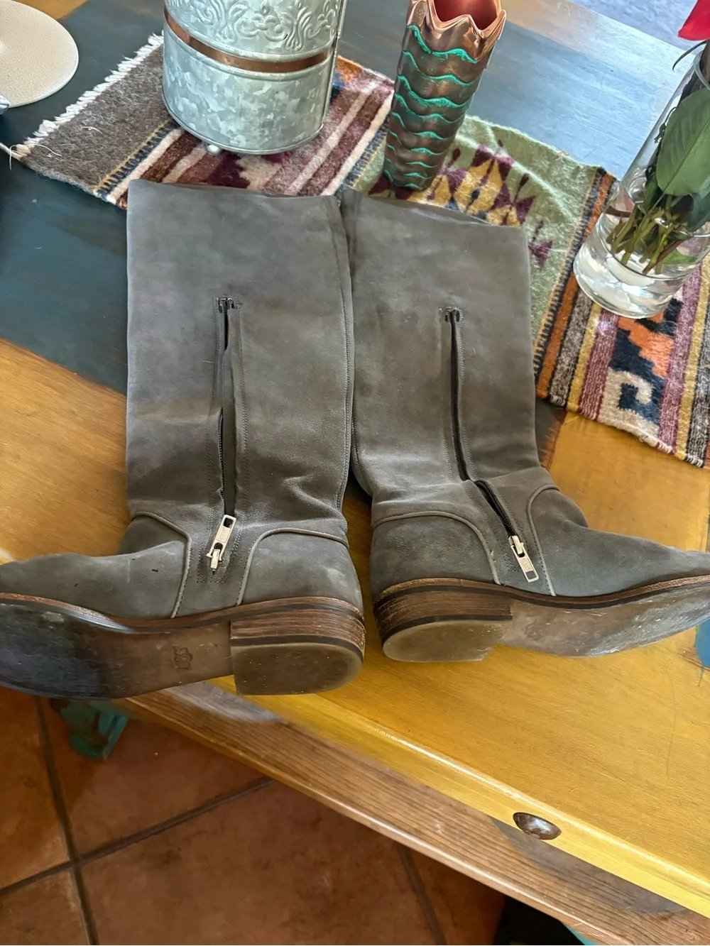 UGG Charcoal Suede Daley Riding Boots